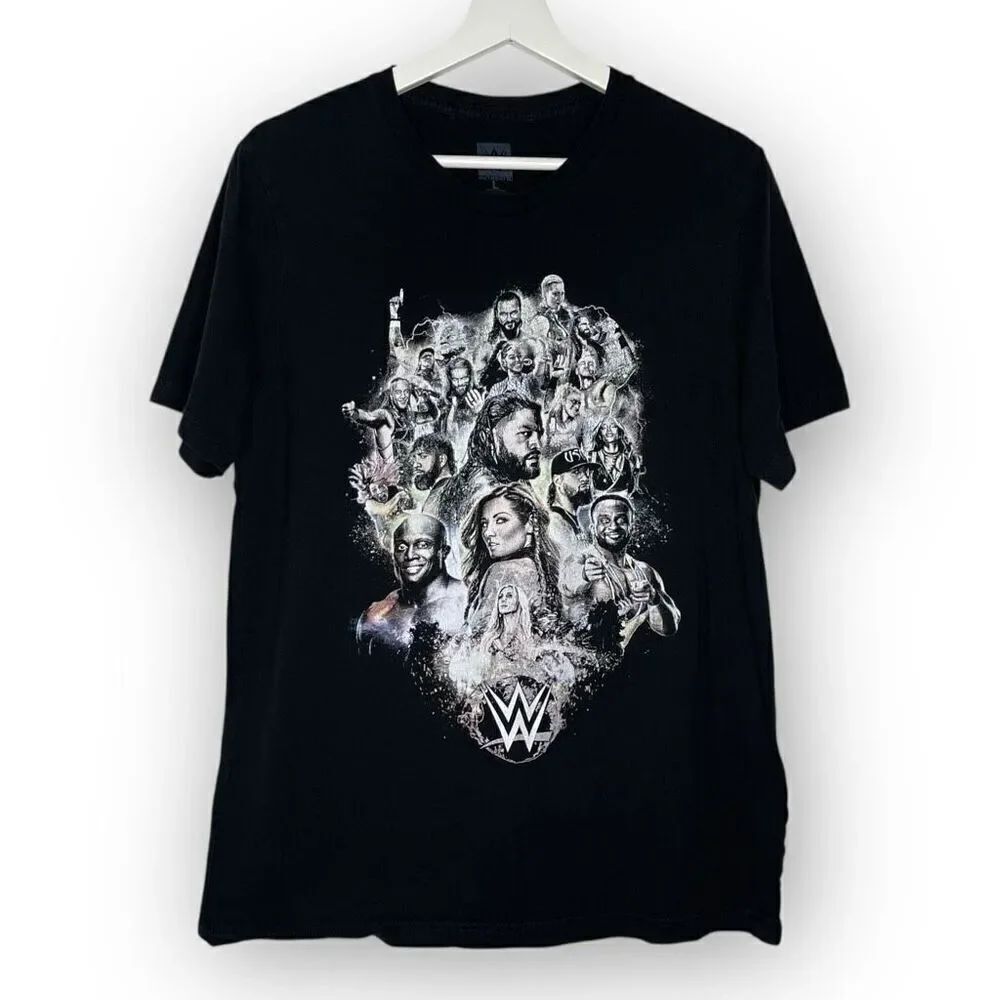 WWE Live Tour Fall 2021 Black Tshirt Graphic Print Unisex Size Large